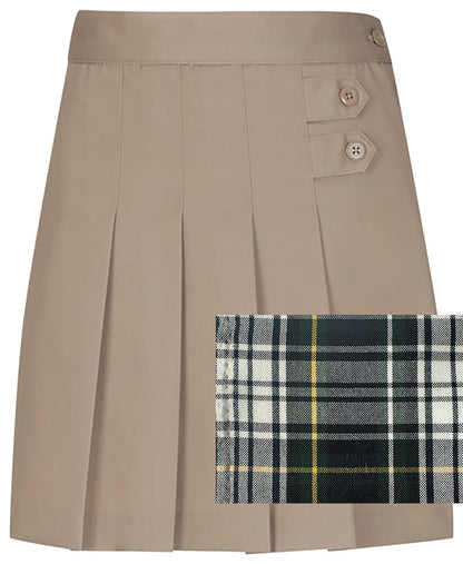 Girls Plaid Skort - Two Tab w/Pleats