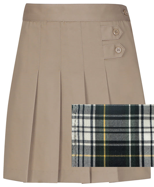 Girls Plaid Skort - Two Tab w/Pleats